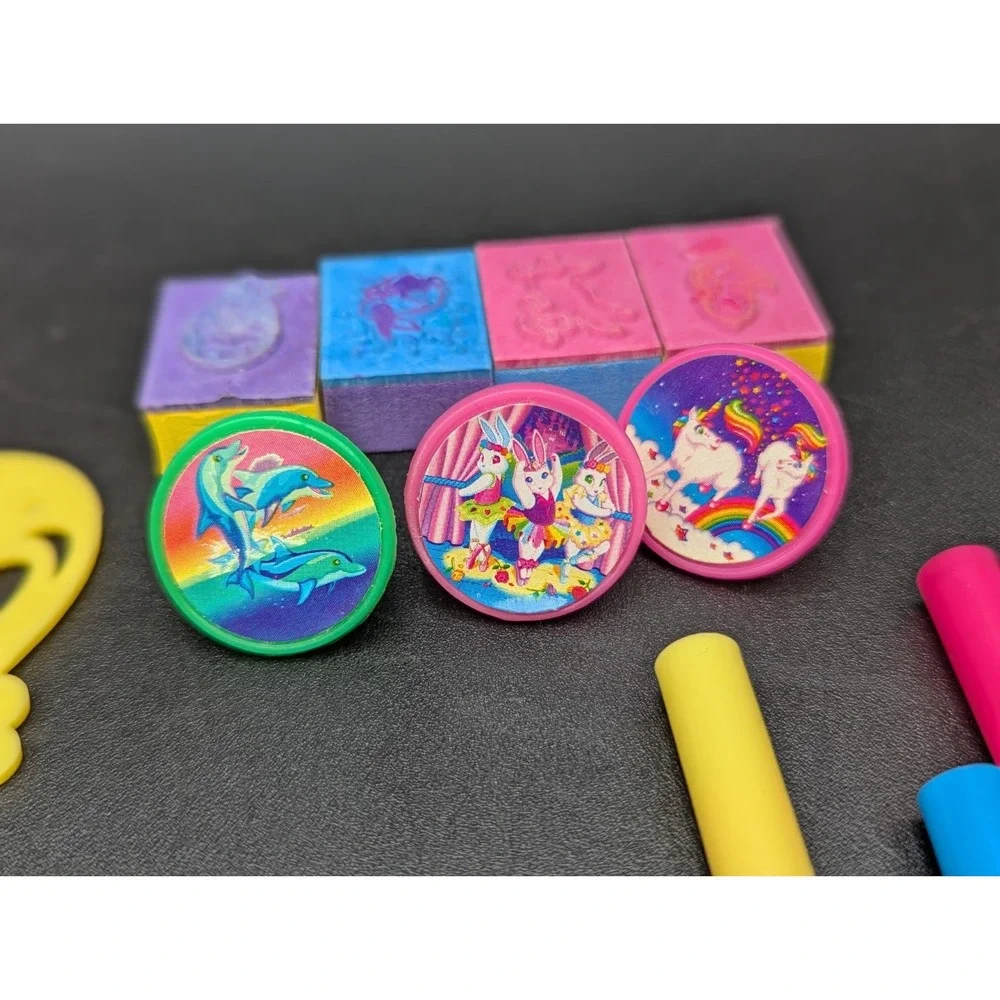 VTG Mix LOT of  Lisa Frank in Rainbow Chaser Horse Stationery Collectors Tin